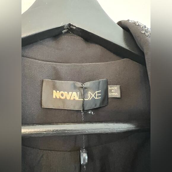 Fashion nova nova luxe NWT Karina suit set black beaded crystal gala wedding 3X - Picture 7 of 16